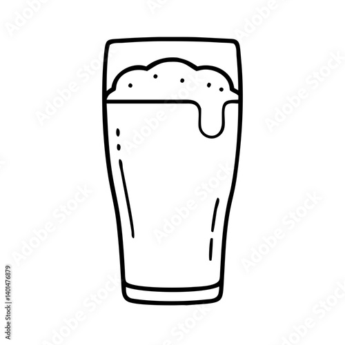 pint of stout icon, pint of stout line art - simple line art of pint of stout, perfect for pint of stout logos and icons