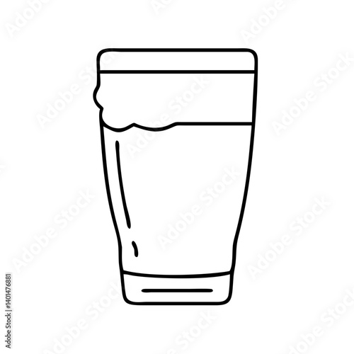 pint of stout icon, pint of stout line art - simple line art of pint of stout, perfect for pint of stout logos and icons