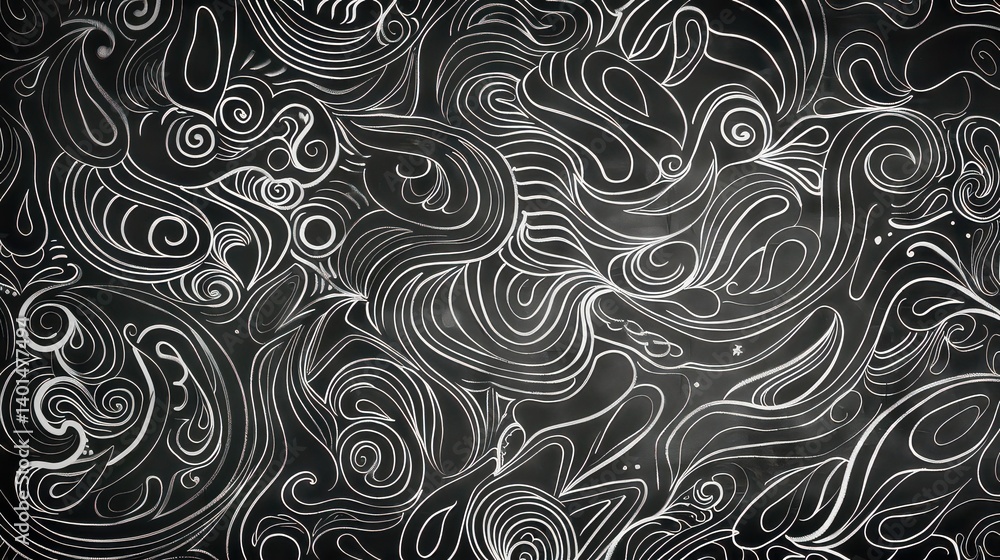 Obraz premium Hand-drawn doodle pattern on a blackboard