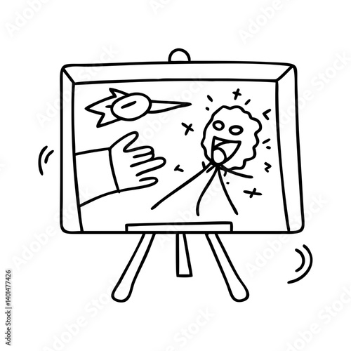 prank chalkboard drawing icon, prank chalkboard drawing line art - simple line art of prank chalkboard drawing, perfect for prank chalkboard drawing logos and icons