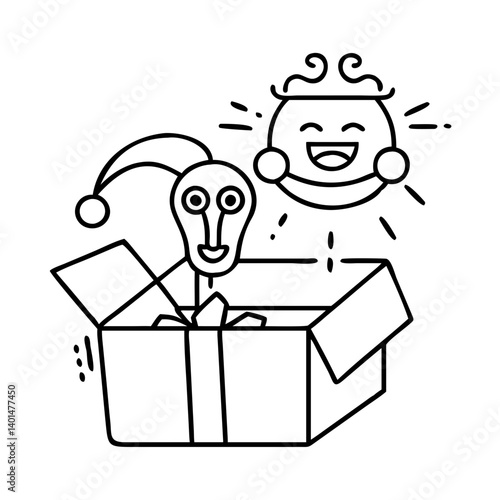 prank gift box icon, prank gift box line art - simple line art of prank gift box, perfect for prank gift box logos and icons