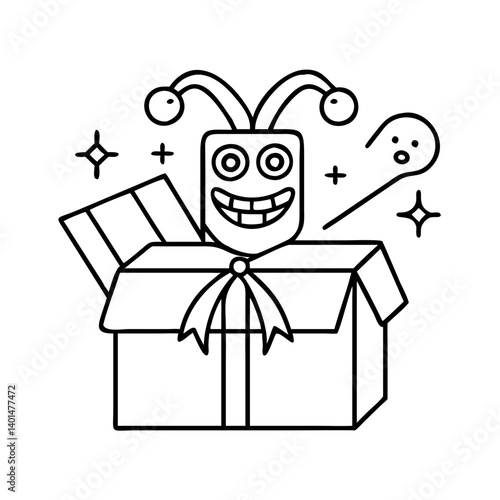 prank gift box icon, prank gift box line art - simple line art of prank gift box, perfect for prank gift box logos and icons