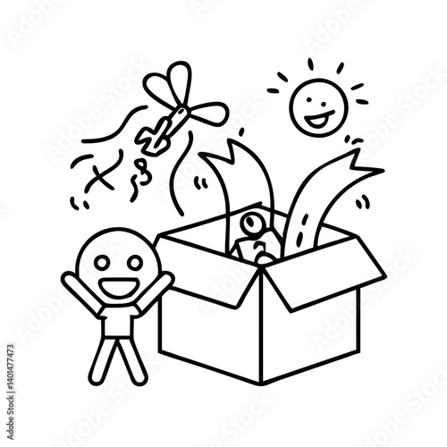 prank gift box icon, prank gift box line art - simple line art of prank gift box, perfect for prank gift box logos and icons
