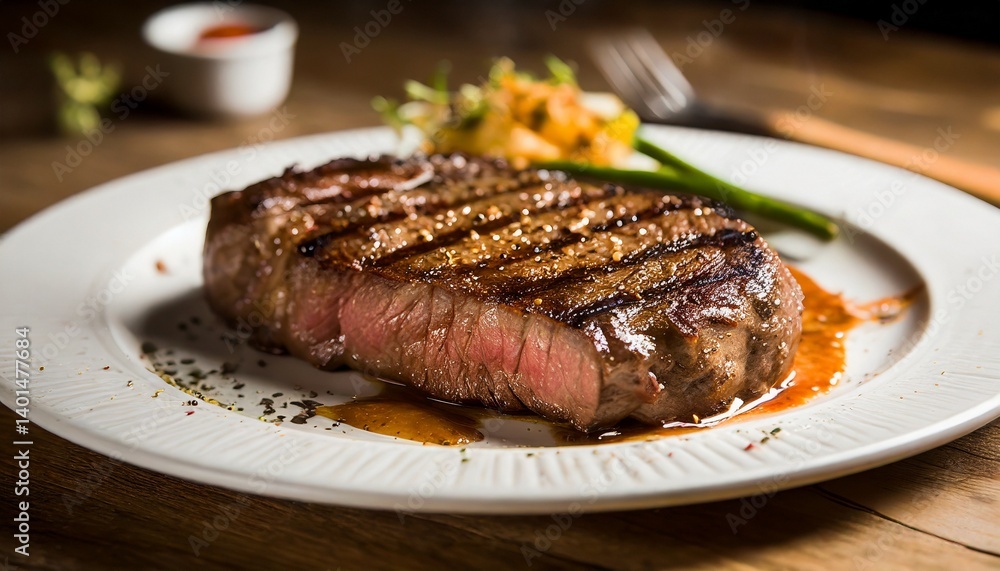 Steak barbecue perfectly seared, adorned with grill marks and oozing with flavor Steak barbecue perfectly seared, adorned with grill marks and oozing with flavor