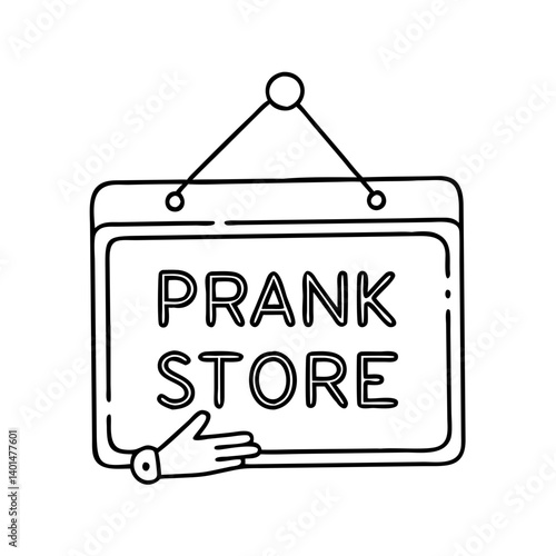 prank store sign icon, prank store sign line art - simple line art of prank store sign, perfect for prank store sign logos and icons