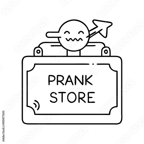 prank store sign icon, prank store sign line art - simple line art of prank store sign, perfect for prank store sign logos and icons