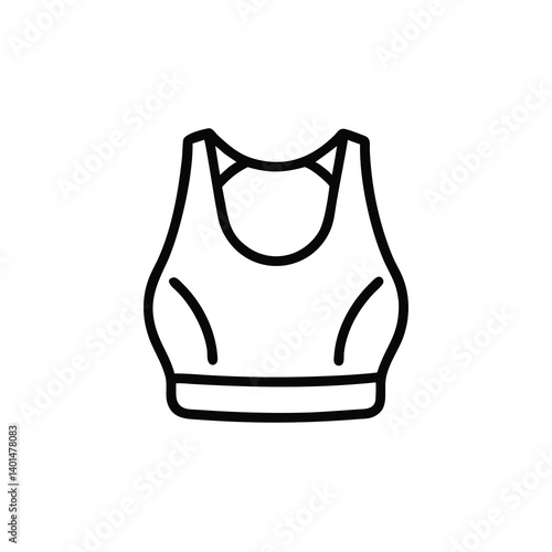 Simple Line Art Illustration Of A Sports Bra For Fitness And Active Lifestyle Designs