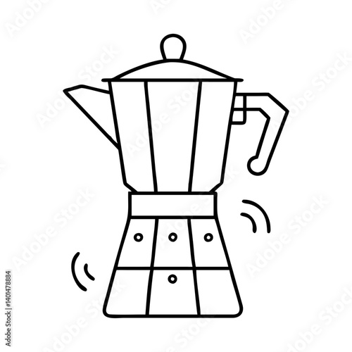 retro coffee percolator icon, retro coffee percolator line art - simple line art of retro coffee percolator, perfect for retro coffee percolator logos and icons