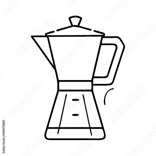 retro coffee percolator icon, retro coffee percolator line art - simple line art of retro coffee percolator, perfect for retro coffee percolator logos and icons