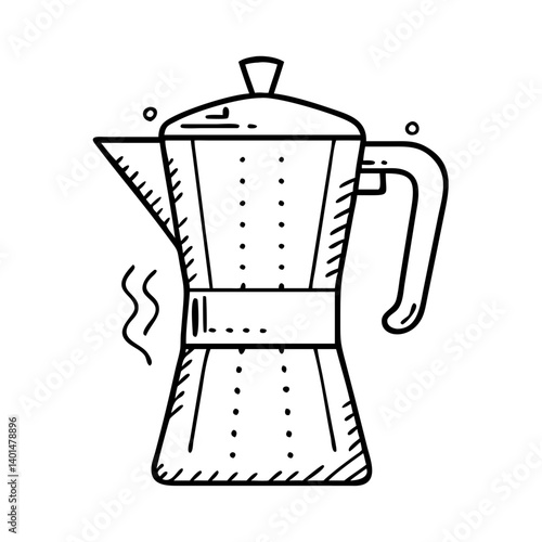 retro coffee percolator icon, retro coffee percolator line art - simple line art of retro coffee percolator, perfect for retro coffee percolator logos and icons