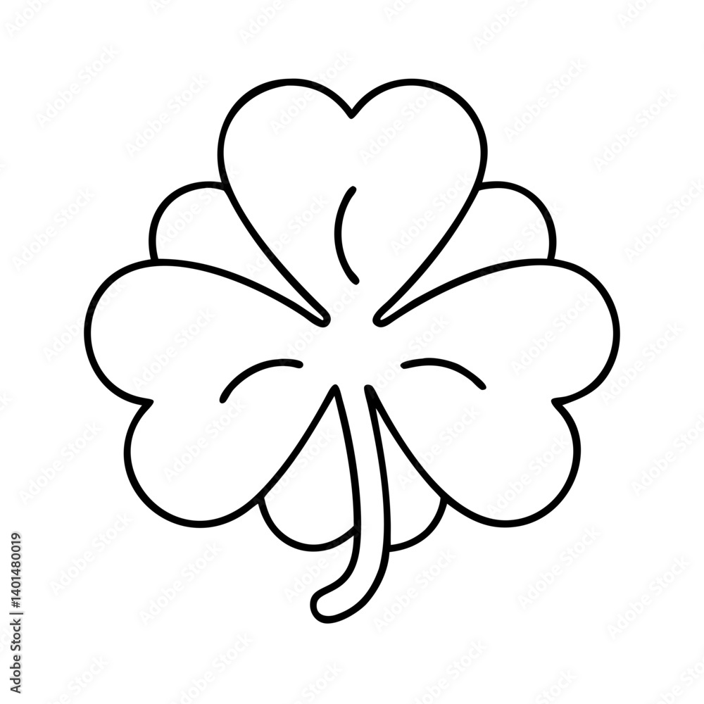 shamrock icon, shamrock line art - simple line art of shamrock, perfect for shamrock logos and icons