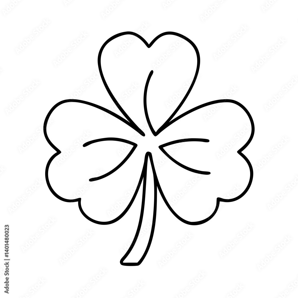 shamrock icon, shamrock line art - simple line art of shamrock, perfect for shamrock logos and icons shamrock icon, shamrock line art - simple line art of shamrock, perfect for shamrock logos and icons