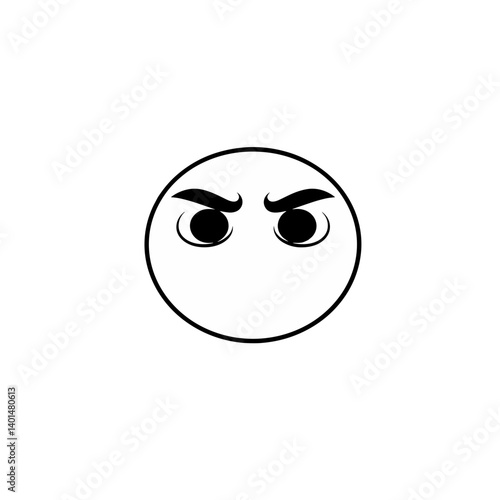 Angry Emoticon: A simple yet expressive black and white emoticon with furrowed brows, conveying anger, frustration, or annoyance.