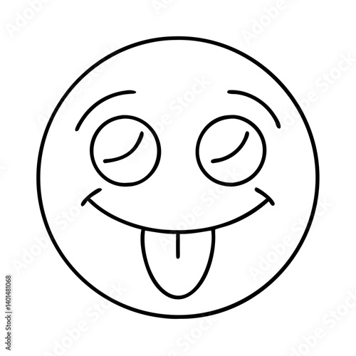 silly prank face icon, silly prank face line art - simple line art of silly prank face, perfect for silly prank face logos and icons