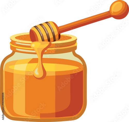 Honey Jar vector illustration in sweet honey design