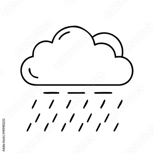 spring rain cloud icon, spring rain cloud line art - simple line art of spring rain cloud, perfect for spring rain cloud logos and icons