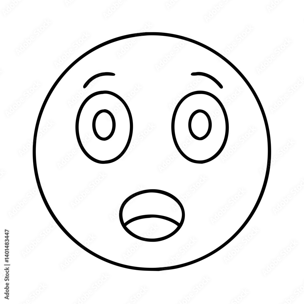 surprised emoji icon, surprised emoji line art - simple line art of surprised emoji, perfect for surprised emoji logos and icons surprised emoji icon, surprised emoji line art - simple line art of surprised emoji, perfect for surprised emoji logos and icons