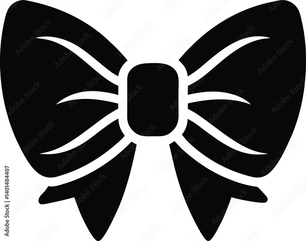 Fototapeta premium Bow Stencil Icon Illustration