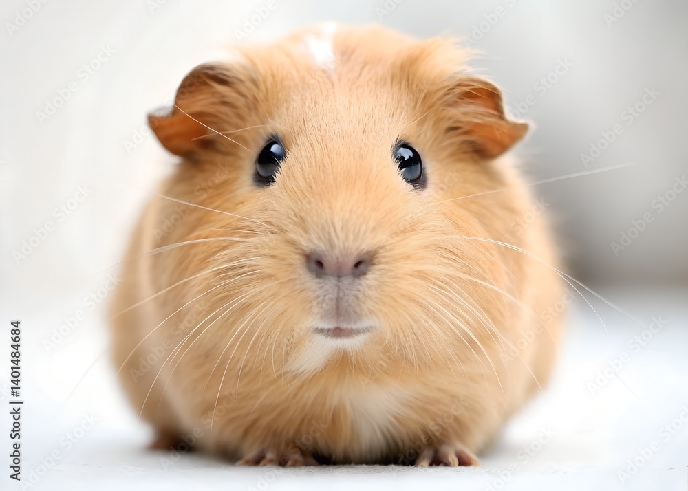 Adorable Guinea Pig Close-Up: An endearing portrait of a fluffy guinea pig, with its soft, reddish-brown fur, a charming expression, and innocent eyes that captivate the viewer. Adorable Guinea Pig Close-Up: An endearing portrait of a fluffy guinea pig, with its soft, reddish-brown fur, a charming expression, and innocent eyes that captivate the viewer.