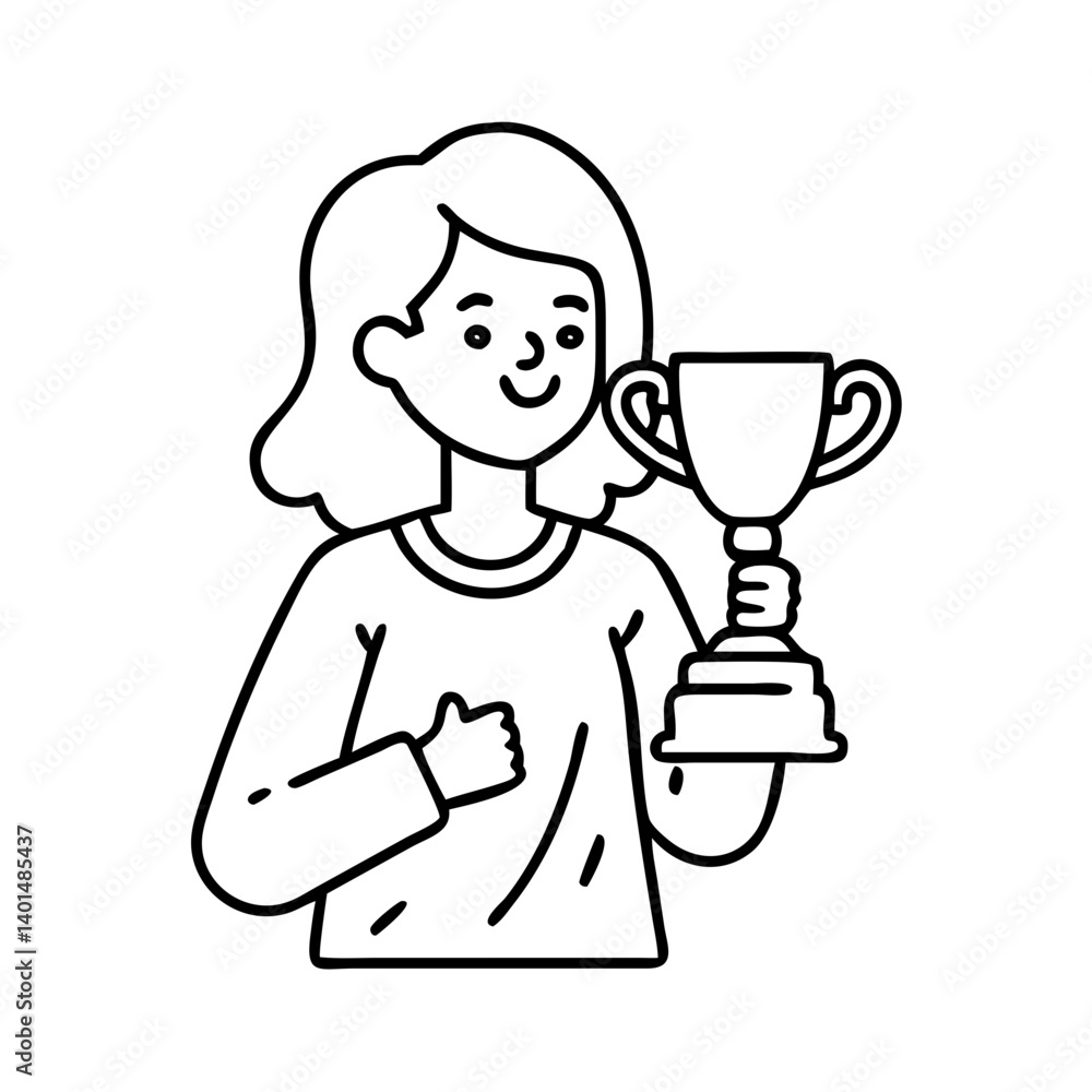 woman holding a trophy icon, woman holding a trophy line art - simple line art of woman holding a trophy, perfect for woman holding a trophy logos and icons woman holding a trophy icon, woman holding a trophy line art - simple line art of woman holding a trophy, perfect for woman holding a trophy logos and icons