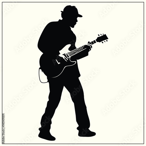 rock musician playing guitar