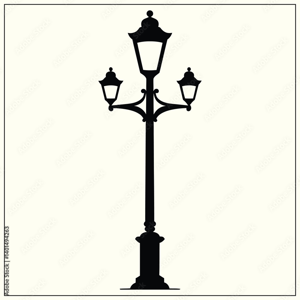 Obraz premium Silhouette of a Streetlamp, Urban Glow