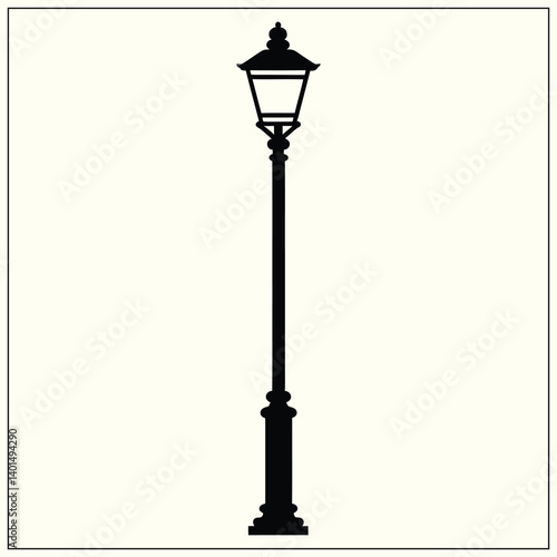 Silhouette of a Streetlamp, Outdoor Lamp