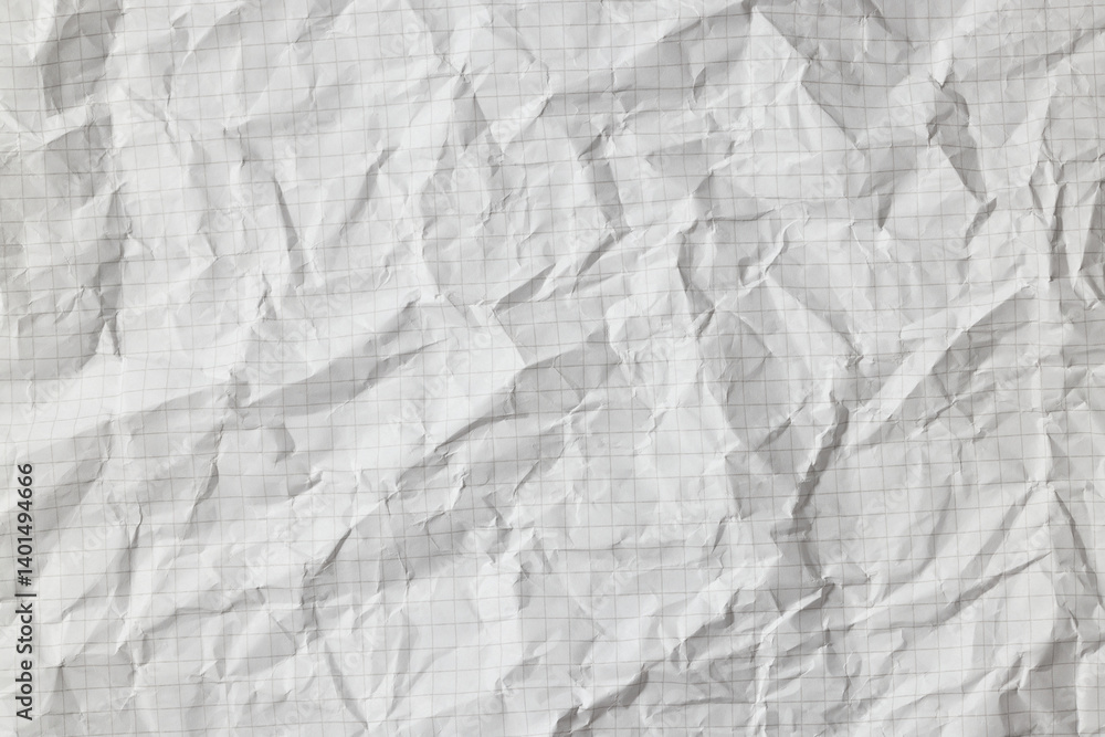 white crumpled wrinkled checkered paper sheet white crumpled wrinkled checkered paper sheet