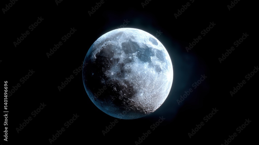 Detailed Moon View Against Black Sky Space Exploration Detailed Moon View Against Black Sky Space Exploration