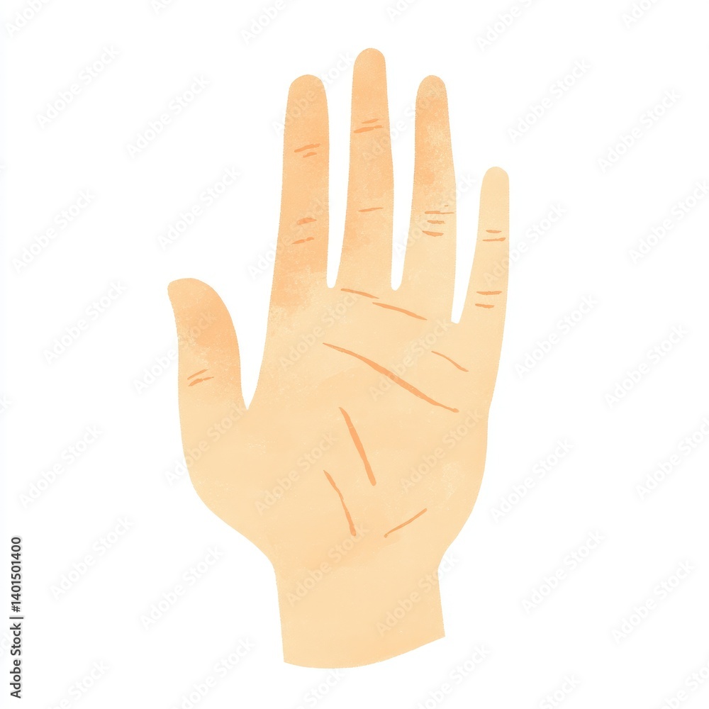 Fototapeta premium Hand illustrated in soft, pale peachy tones, showing lines and details