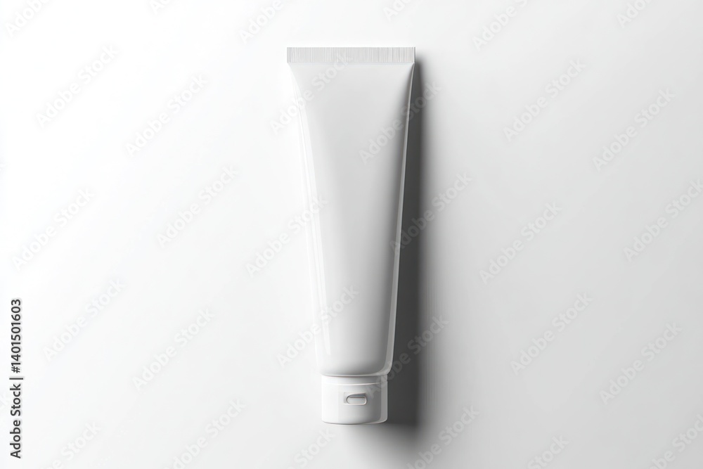 A realistic image of a blank white cosmetic tube, perfect for showcasing packaging designs. Isolated on white with a clipping path. A realistic image of a blank white cosmetic tube, perfect for showcasing packaging designs. Isolated on white with a clipping path.