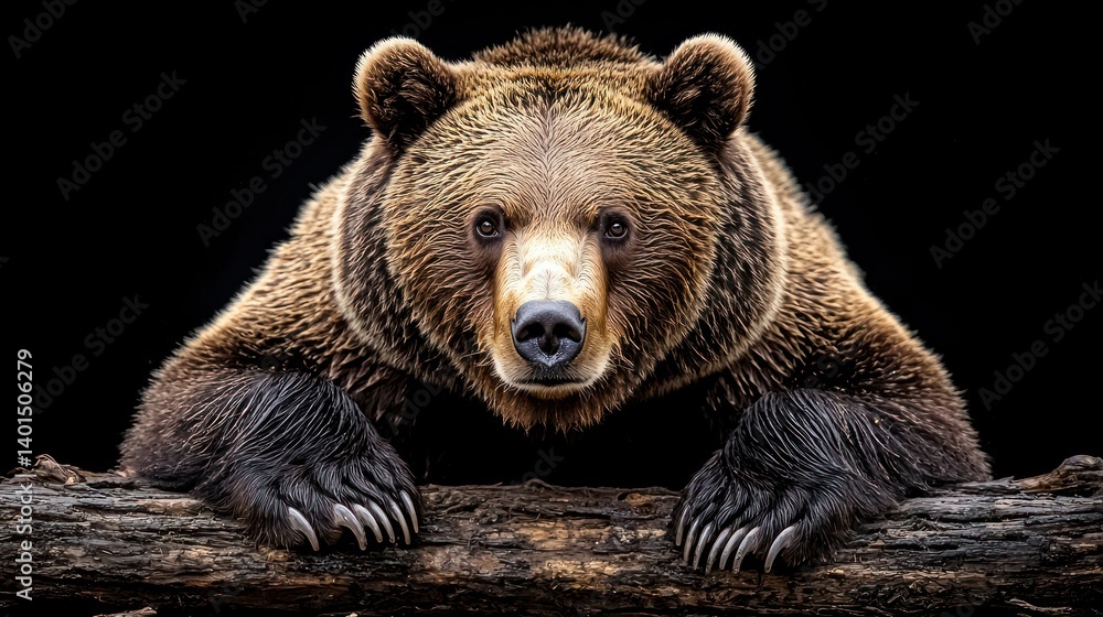 Fototapeta premium Majestic Brown Bear: A Close Encounter in the Wild