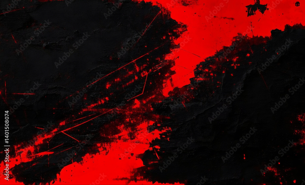 Red and black grunge texture background with distressed, scratched surface and high contrast tones Red and black grunge texture background with distressed, scratched surface and high contrast tones