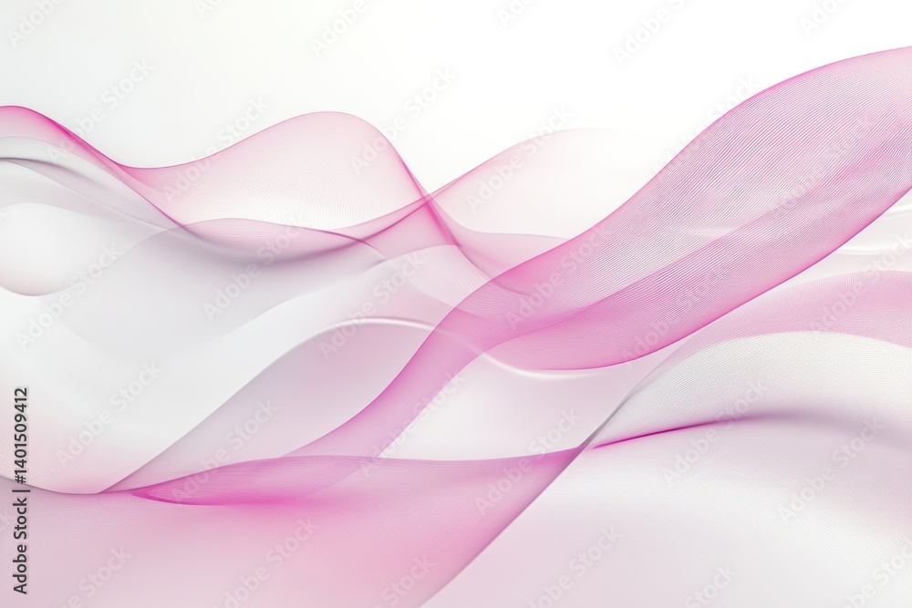 A soft, white and pink abstract wave background, ideal for business flyers, invitations, or elegant wallpapers.