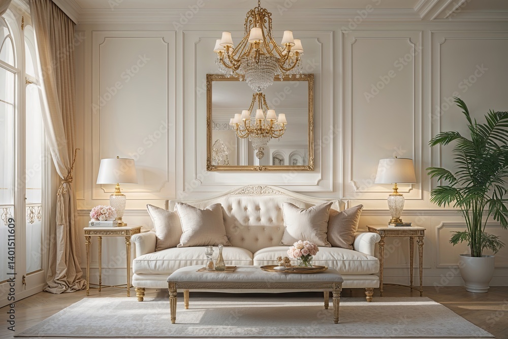 Fototapeta premium Ivory Canvas with Delicate Gradient Nuances Reflecting Chic Design Philosophy