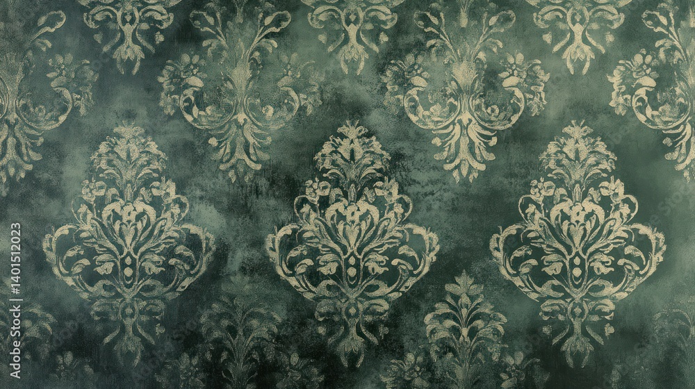 Luxurious green floral damask wallpaper, featuring intricate patterns and a delicate sheen, bringing a touch of elegance to any space. Luxurious green floral damask wallpaper, featuring intricate patterns and a delicate sheen, bringing a touch of elegance to any space.