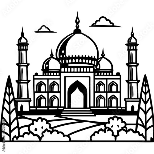taj mahal silhouette