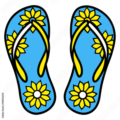 yellow flip flops