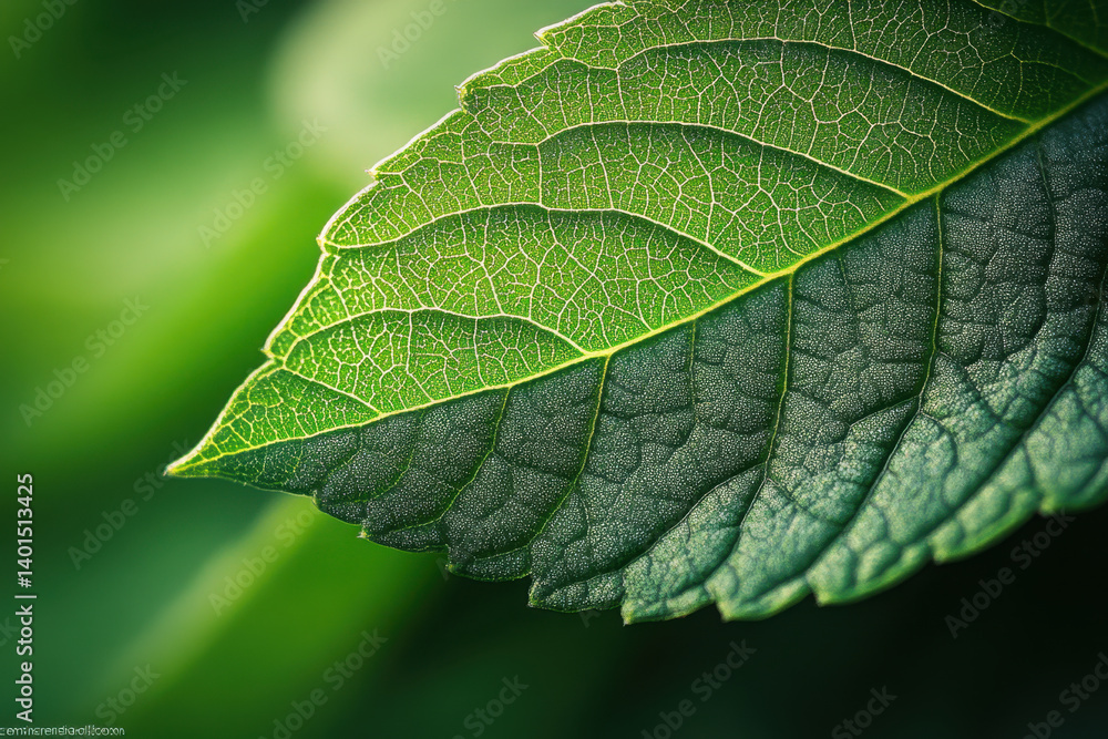 Green leaf against dark background, vivid contrast. Green leaf against dark background, vivid contrast.