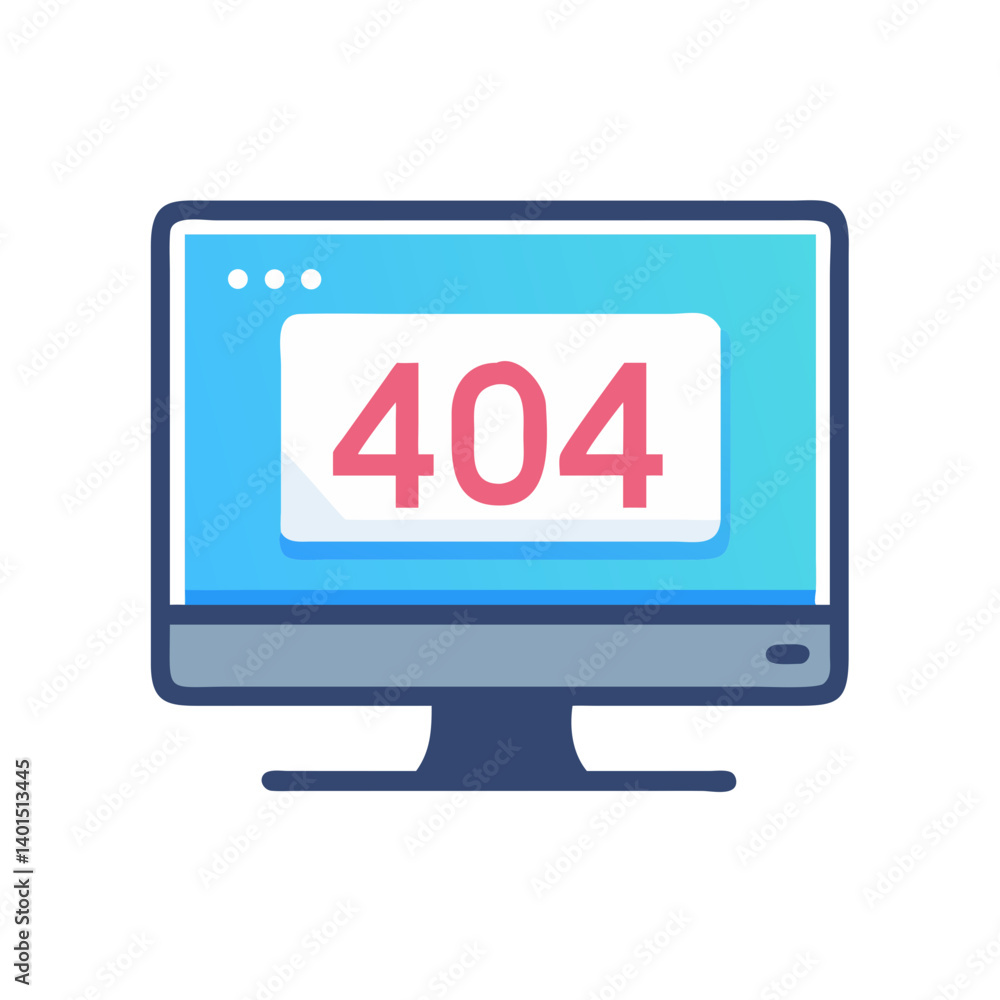 404 Error on Monitor Screen Icon Representing Webpage Not Found and Internet Issues 404 Error on Monitor Screen Icon Representing Webpage Not Found and Internet Issues