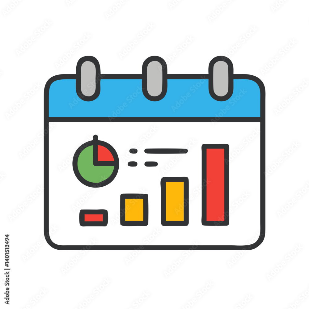 Analytics Calendar Chart Icon Representing Data Analysis, Scheduling, and Performance Tracking Analytics Calendar Chart Icon Representing Data Analysis, Scheduling, and Performance Tracking