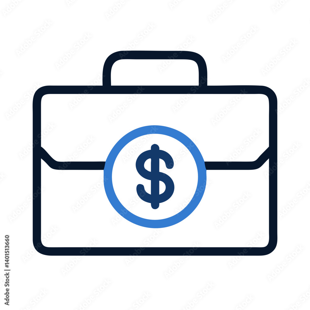 Briefcase with Dollar Symbol Icon Representing Business, Finance, and Professional Wealth Briefcase with Dollar Symbol Icon Representing Business, Finance, and Professional Wealth