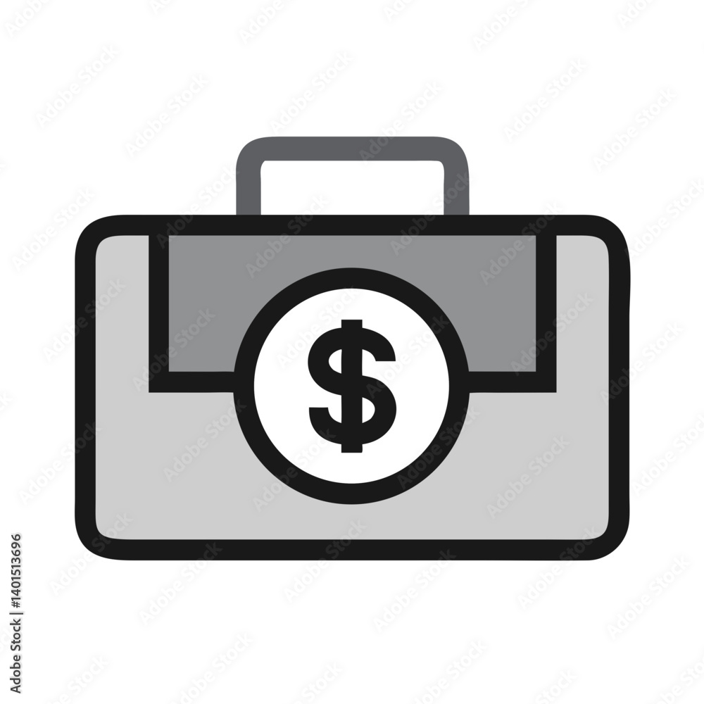 Briefcase with Dollar Symbol Icon Representing Business, Finance, and Professional Wealth Briefcase with Dollar Symbol Icon Representing Business, Finance, and Professional Wealth