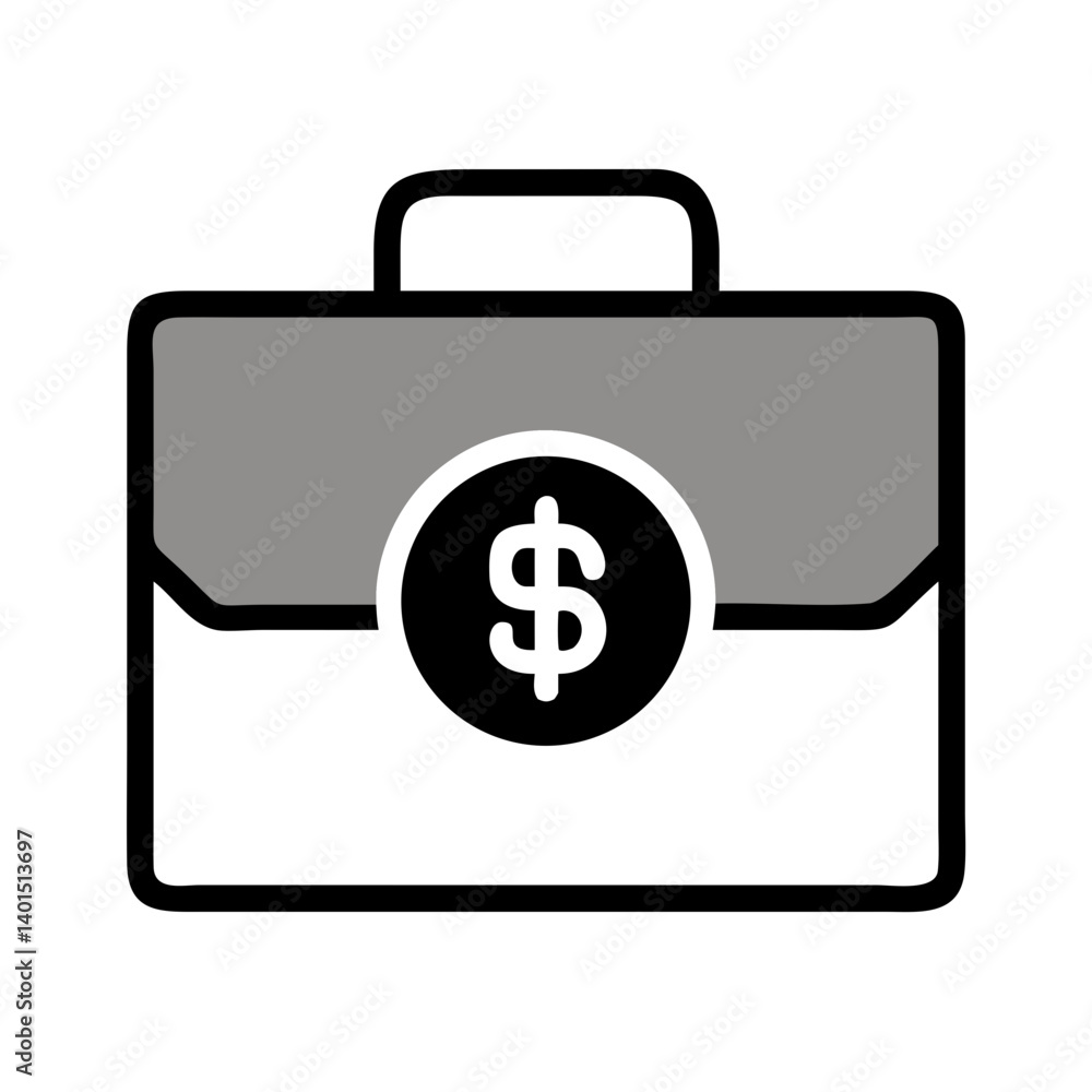 Briefcase with Dollar Symbol Icon Representing Business, Finance, and Professional Wealth Briefcase with Dollar Symbol Icon Representing Business, Finance, and Professional Wealth