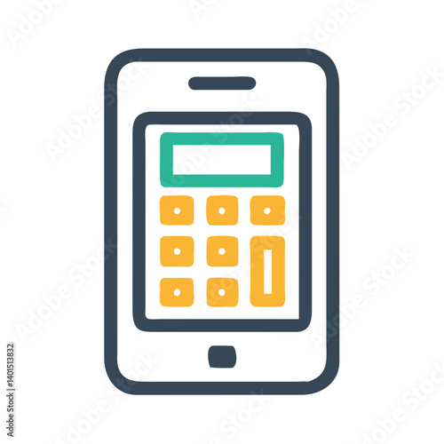 Calculator Device Icon Representing Mathematical Calculation and Financial Management