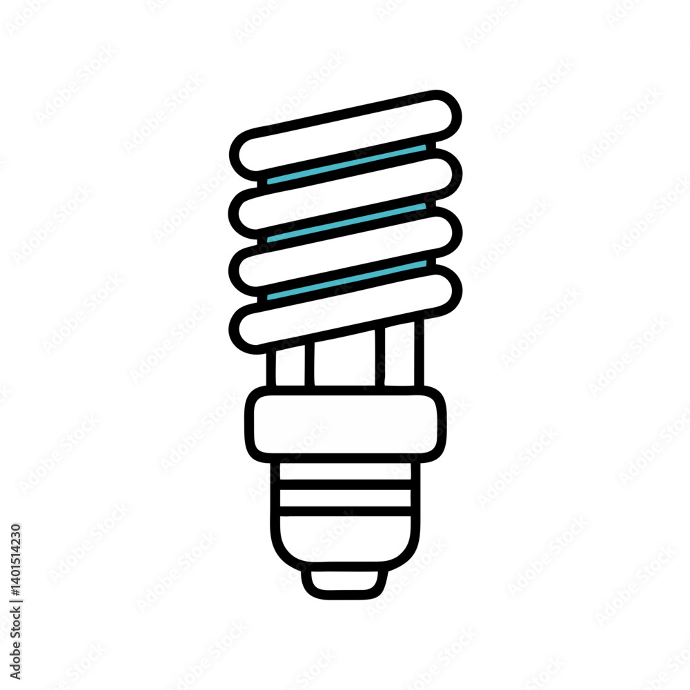Compact Fluorescent Lightbulb Icon Representing Energy-Efficient Lighting and Home Illumination Compact Fluorescent Lightbulb Icon Representing Energy-Efficient Lighting and Home Illumination