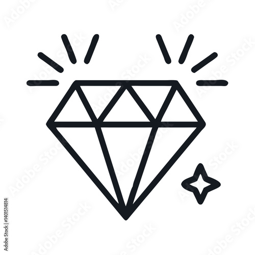 Diamond Gemstone Icon Representing Luxury, Wealth, and Precious Jewelry