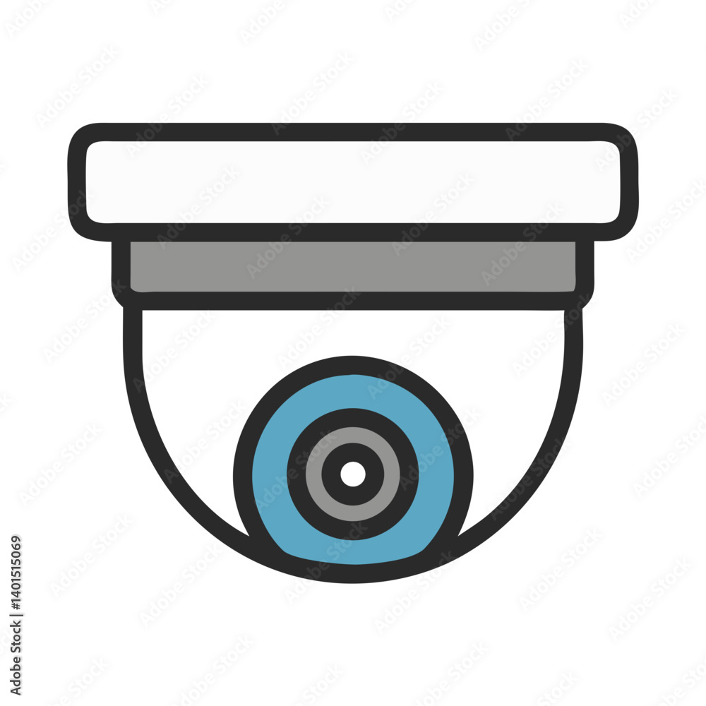Dome Security Camera Icon Representing Surveillance and Property Protection Dome Security Camera Icon Representing Surveillance and Property Protection