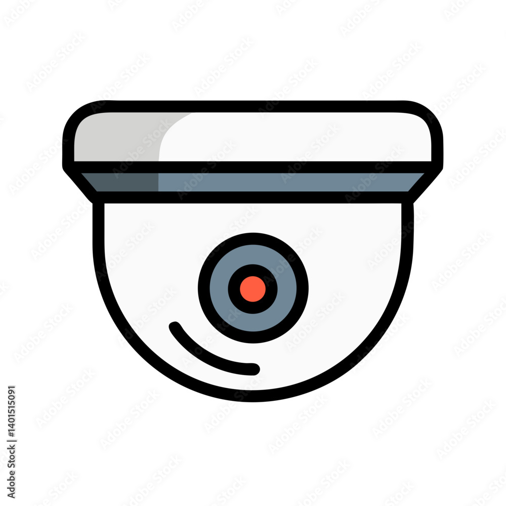 Dome Security Camera Icon Representing Surveillance and Property Protection Dome Security Camera Icon Representing Surveillance and Property Protection
