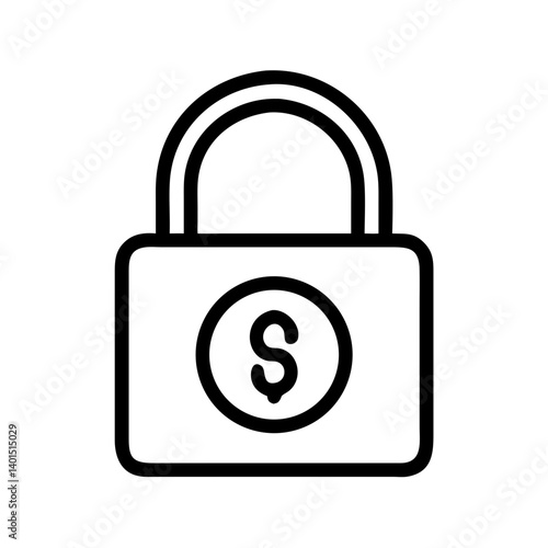 Dollar Padlock Security Icon Representing Financial Protection and Safe Transactions